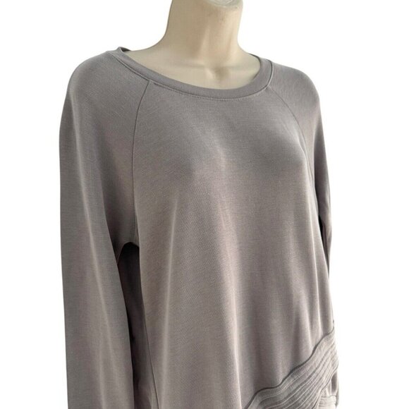 Athleta Womens Sz XS Gray Serenity Criss Cross Sweatshirt Long Sleeve - Picture 3 of 10